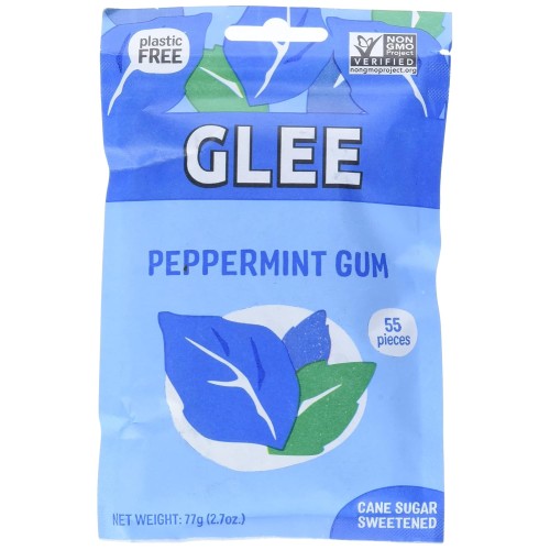 Glee Gum All Natural Peppermint Gum, Non Gmo Project Verified, E