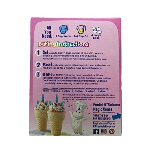 Pillsbury Unicorn Funfetti Cupcake Cake Mix For Birthday Party W