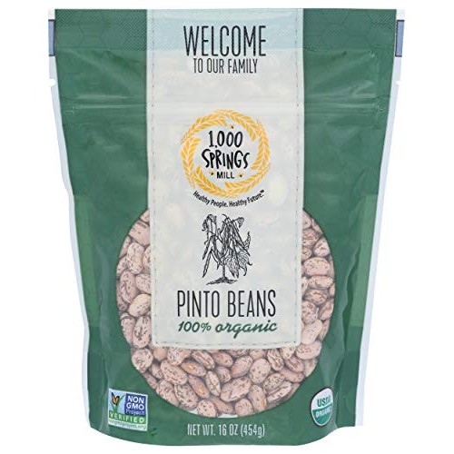 1000 Springs Mill Organic Pinto Beans, 16 Oz