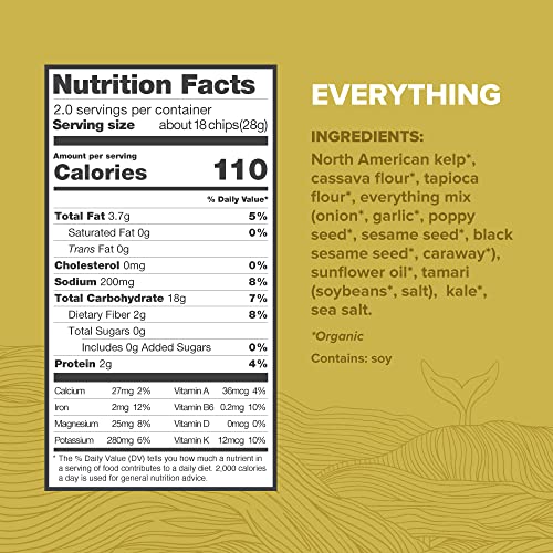 12 Tides Organic Puffed Kelp Chips - Plant Based Seaweed Chips, ...