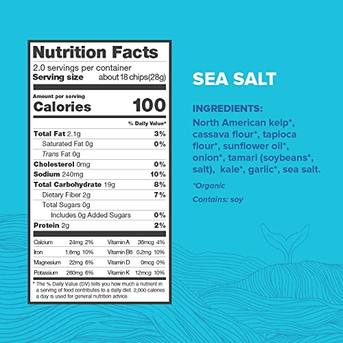 12 Tides Organic Puffed Kelp Chips - Plant Based Seaweed Chips, ...