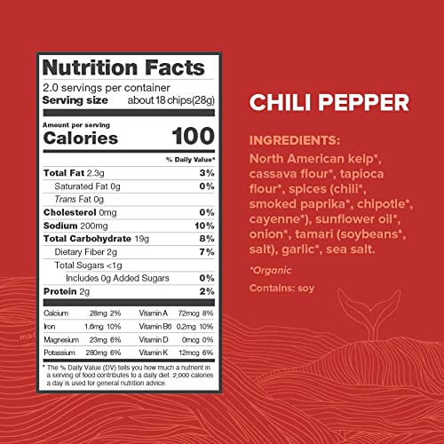 12 Tides Organic Puffed Kelp Chips - Plant Based Seaweed Chips, ...