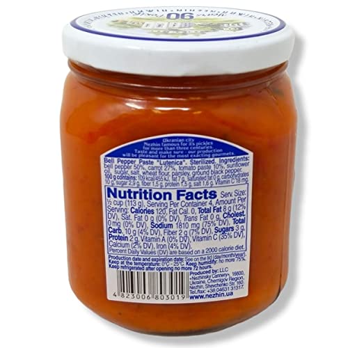 Nezhin Lutenica Bell Pepper Spread Paste with Carrots and Tomato...