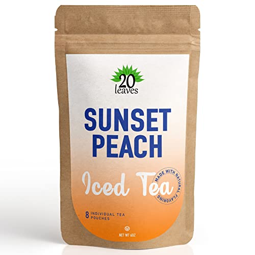 Sunset Peach Black Iced Tea - 8 Individual .75oz Filter Pouch Te...