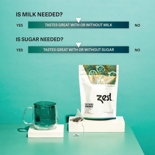 Zest Tea Energy Hot Tea, High Caffeine Blend Natural &Amp; Healthy T