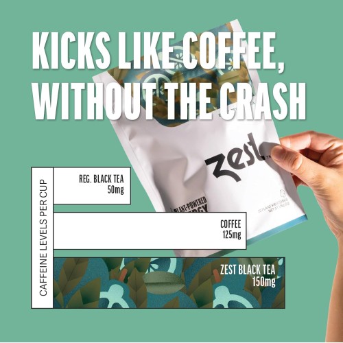 Zest Tea Energy Hot Tea, High Caffeine Blend Natural &Amp; Healthy T