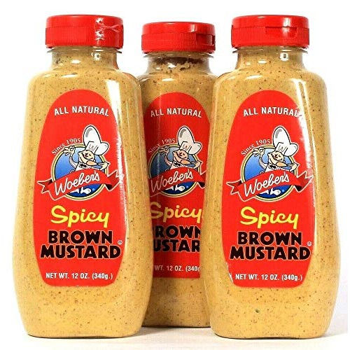 Woebers All Natural Spicy Brown Mustard, 12 Oz 3 Pack