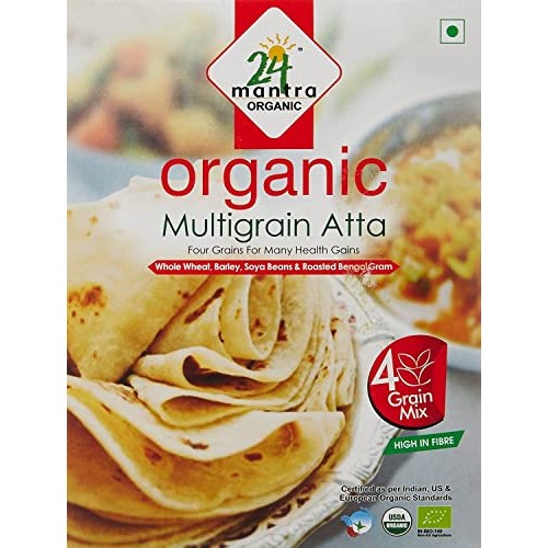 Organic Multigrain Flour Atta - 2.2 Lbs, Usda Certified Organi