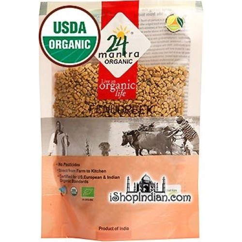 24 Mantra Organic Fenugreek Seeds 7 Oz [Usda Certified] Whole