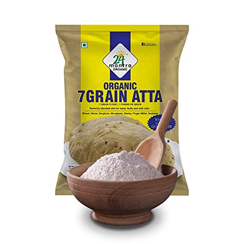Organic 7 Grain Atta 1Kg/2.2 Lb Wheat, Pearl Millet, Sorghum, G