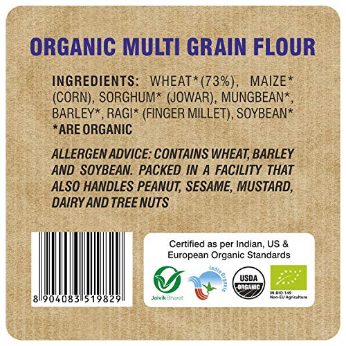 Organic 7 Grain Atta 1Kg/2.2 Lb Wheat, Pearl Millet, Sorghum, G