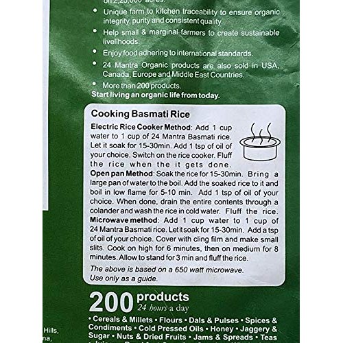 24 Mantra Organic Basmati Rice 8Lb