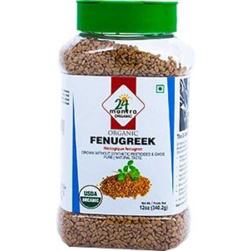 24 Mantra Organic Fenugreek Seed - 12 Oz Jarusda Certified Orga