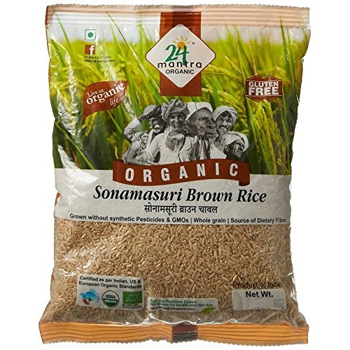 Organic Brown Sona Masuri Rice 2 Lbs, Usda Certified Organic Son