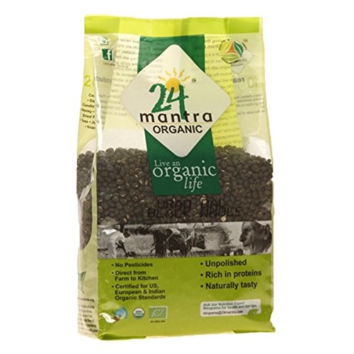Organic Urad Dal Black Whole 4 Pounds, Black Matpe Beans Or Blac