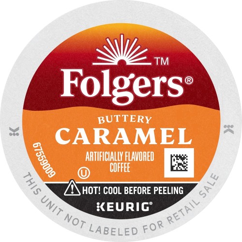 Folgers Buttery Caramel Flavored Coffee, 72 Keurig K-Cup