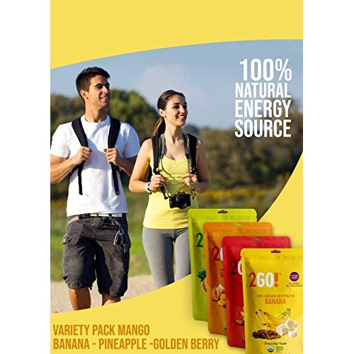 2Go! Snacks Organic Dried Fruit 4 Count Mixed, 1.76 Oz