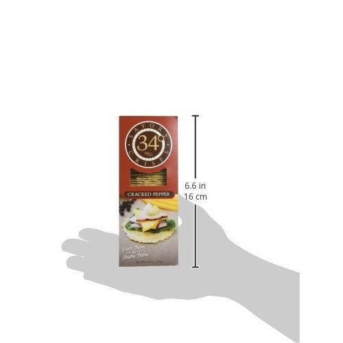 34 Degrees, Crisp Bread Cracked Pepper, 4.5 Oz