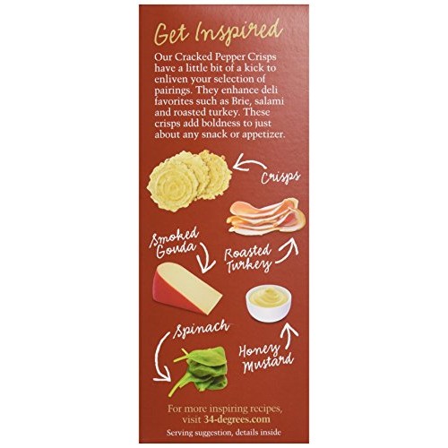 34 Degrees, Crisp Bread Cracked Pepper, 4.5 Oz