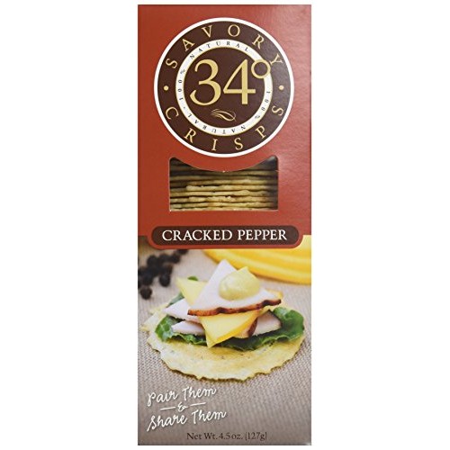 34 Degrees, Crisp Bread Cracked Pepper, 4.5 Oz