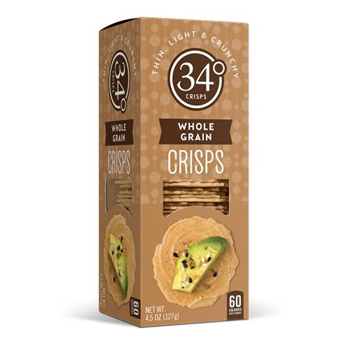 34 Degrees Crisps | Whole Grain Crisps | Thin, Light & Crunchy C...