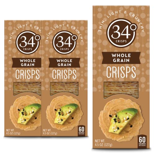 34 Degrees Crisps | Whole Grain Crisps | Thin, Light & Crunchy C...