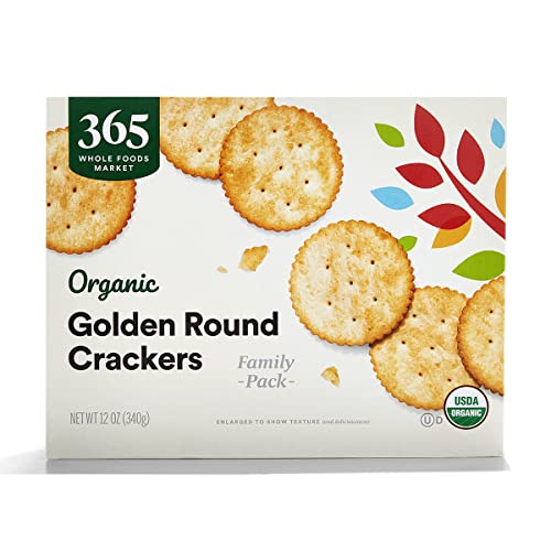 365 By Whole Foods, Crackers Golden Round Organic, 12 Ounce