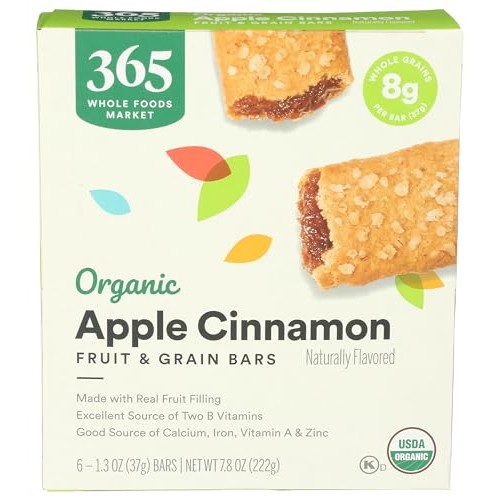 365 by Whole Foods Market, Organic Apple Cereal Bar 6 Count, 7.8...