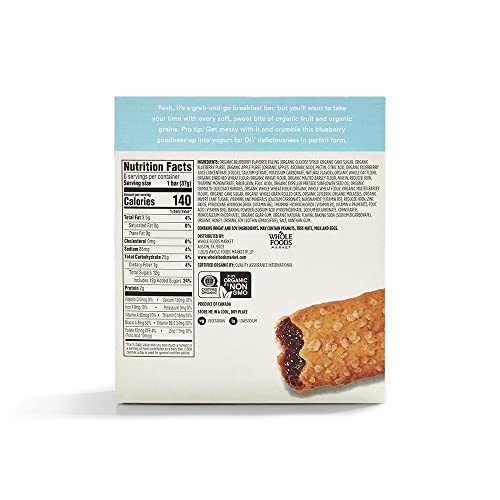 365 by Whole Foods Market, Organic Blueberry Cereal Bar 6 Count,...