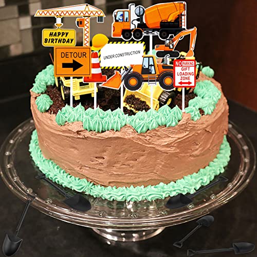 163 Pcs Construction Cupcake Toppers,Cup and Shovel Spoons Set 5...