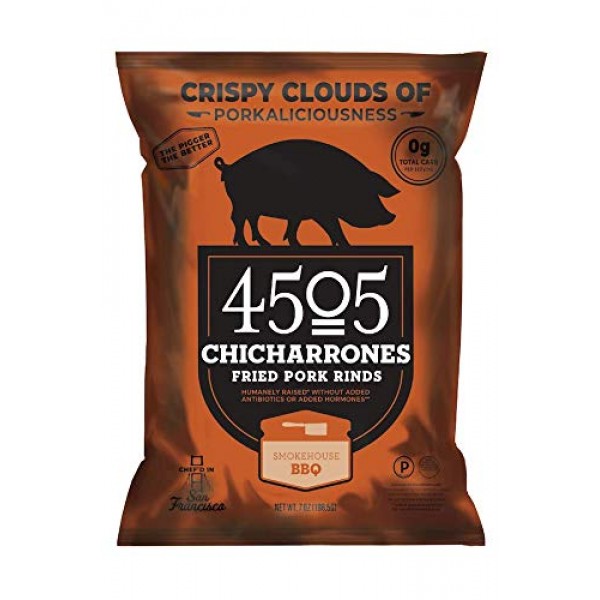 4505 Smokehouse BBQ Pork Rinds, Certified Keto, Humanely Raised,...