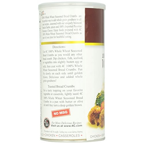 4C Bread Crumbs 100% Whole Wheat Seasoned, 13 Oz