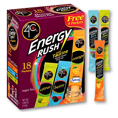 4C Energy Rush Drink Mix - Bonus Variety Pack - 5X Orange, 5X Be