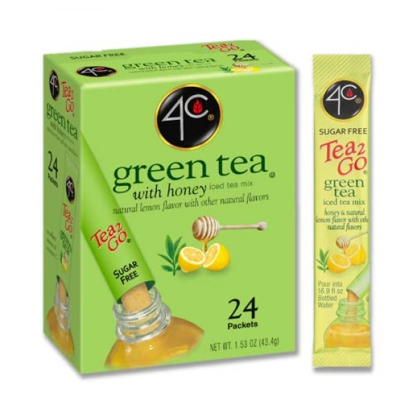4C Iced Tea Stix Totally Light Tea2Go Green Tea Antioxidant W/Ho