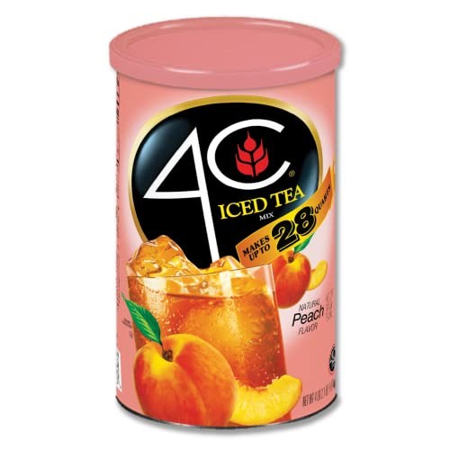 4C Powdered Drink Mix Cannisters, Peach Tea, 28 Quarts, Family S...