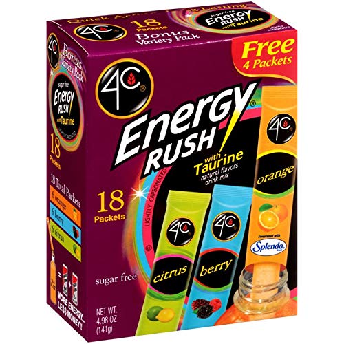 4C Totally Light Bonus Variety Pack, Energy Rush, 18-Count Boxes