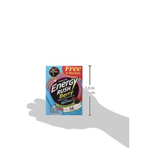 4C Totally Light 2 Go Energy Rush Berry, Sugar Free, 14-Count, B