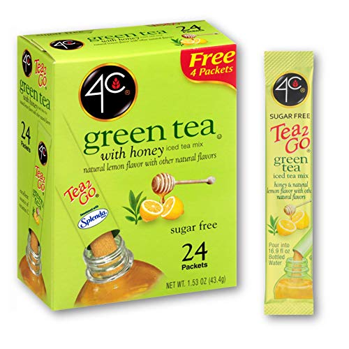 4C Totally Light Tea 2 Go Green Tea, Ice Tea Mix, Sugar Free, 20