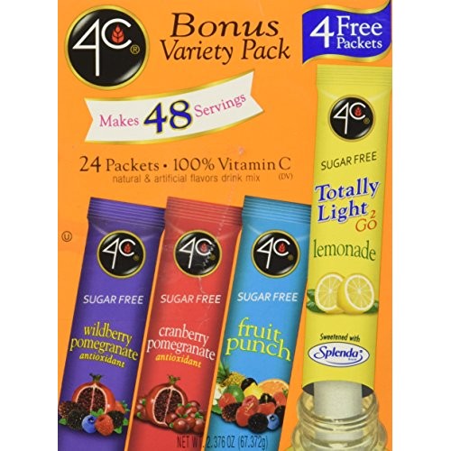 4C Totally Light To Go Bonus Variety Pack, 4 Flavors, 24-Count B