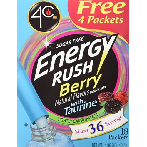 4C Totally Light 2 Go Energy Rush Berry, Sugar Free, 14-Count, B
