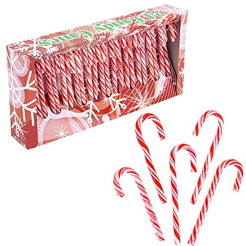 Candy Canes Peppermint Flavored 24 Pack Individually Wrapped.