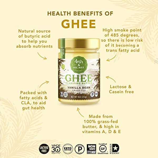 Original Grass-Fed Ghee by 4th & Heart, 16 Ounce, Keto, Pasture ...