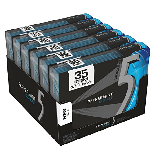 5 Gum Sugarfree Gum, Peppermint Cobalt, 35-Stick Pack 6 Packs T