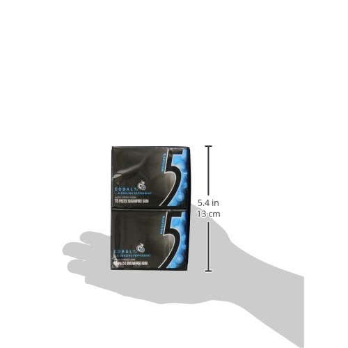 5 Gum Peppermint Cobalt Sugarfree Gum, 15 Count, 10 Pack 5 Gum Peppermint Cobalt Sugarfree Gum, 15 Count, 10 Pack