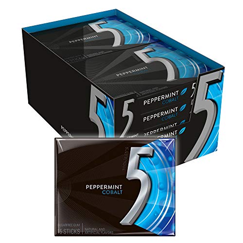 5 Gum Peppermint Cobalt Sugarfree Gum, 15 Count, 10 Pack 5 Gum Peppermint Cobalt Sugarfree Gum, 15 Count, 10 Pack