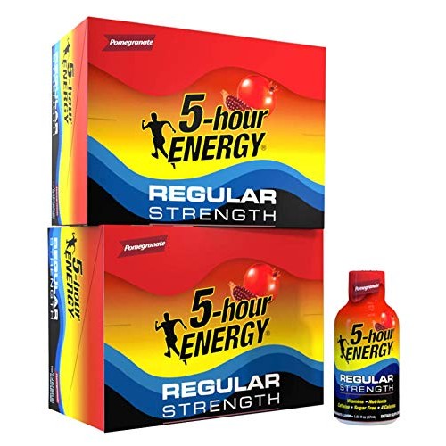 5-Hour Energy Shot, Regular Strength Pomegranate, 1.93 Ounce, 24