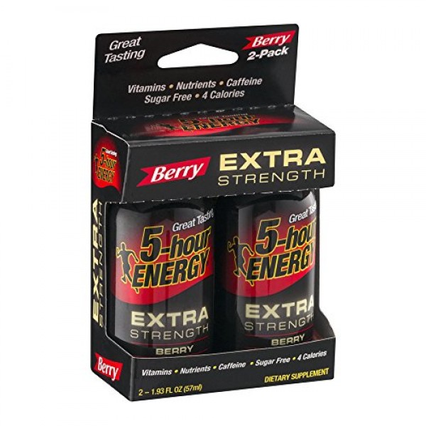 5 Hour Energy Extra Strength Liquid Energy Shot Berry 4 oz Pack...