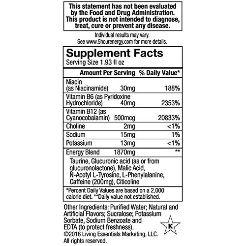 5-Hour Energy Shot, Regular Strength, Orange Flavor, 1.93 Ounce,