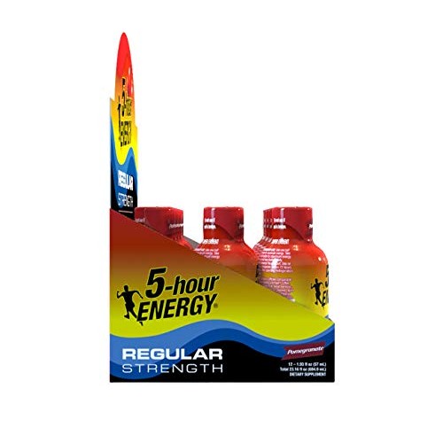 5-Hour Energy Shot, Regular Strength Pomegranate, 1.93 Ounce, 24
