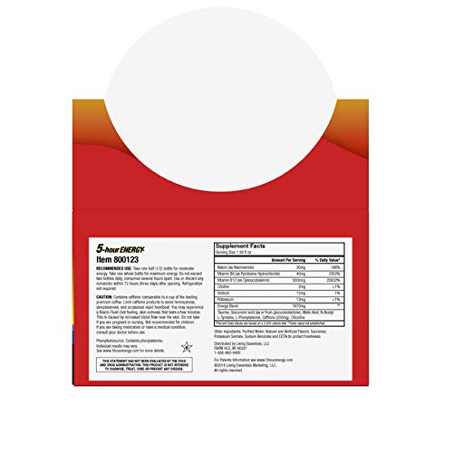 5-Hour Energy Shot, Regular Strength Pomegranate, 1.93 Ounce, 24